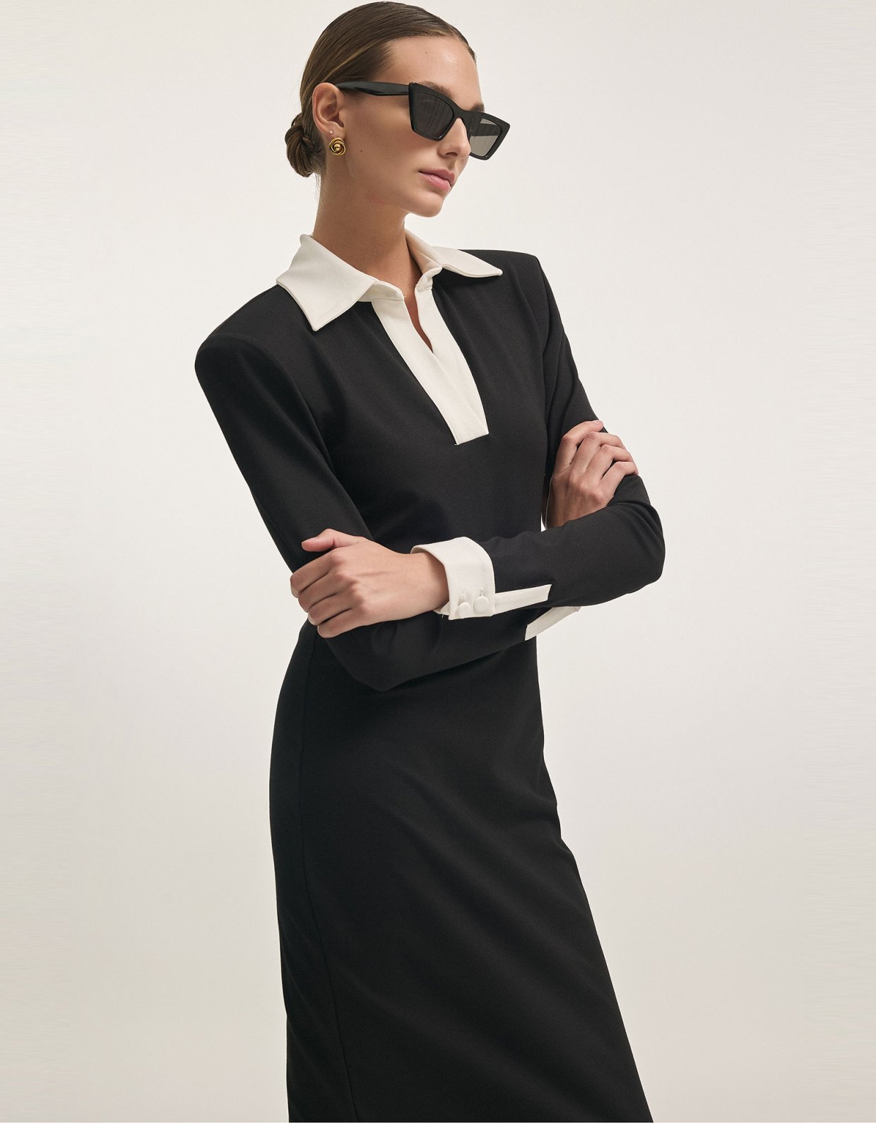 Nadia Rapti Deadline maxi dress black/white