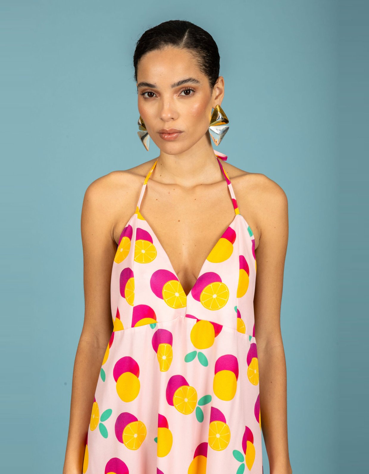 Chaton Diego open back dress pink