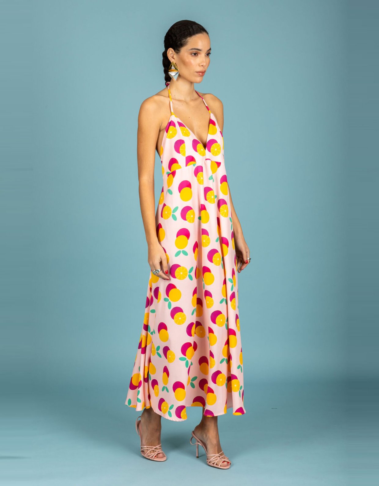Chaton Diego open back dress pink