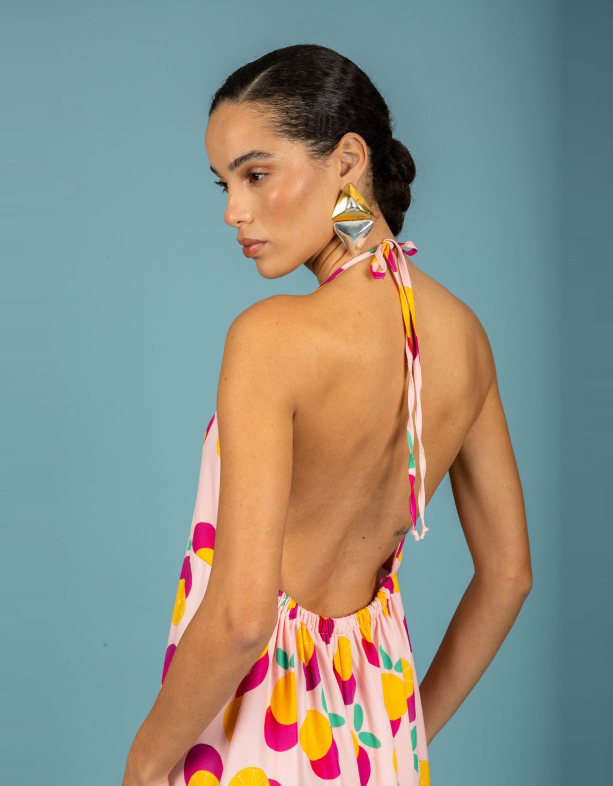 Chaton Diego open back dress pink