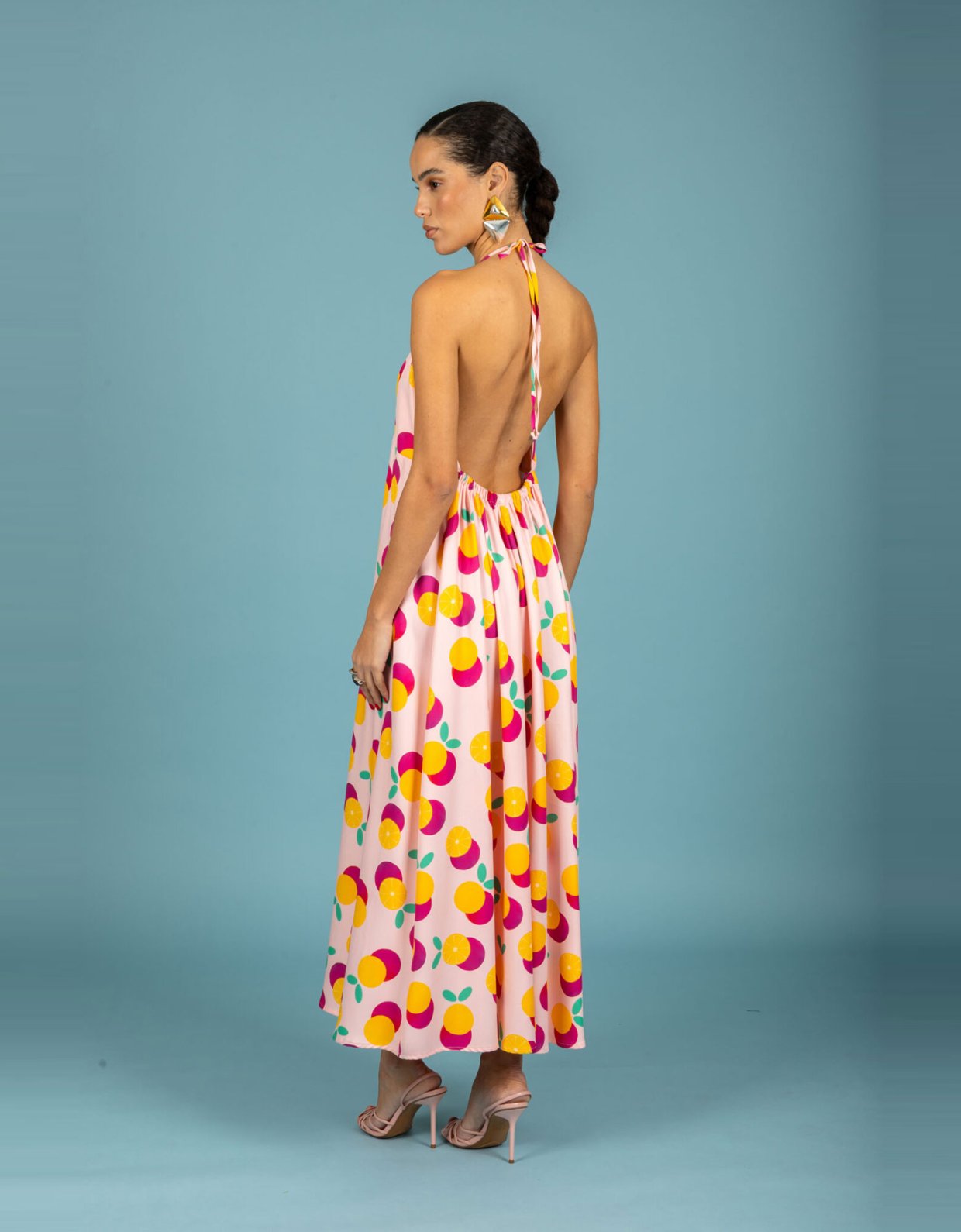 Chaton Diego open back dress pink
