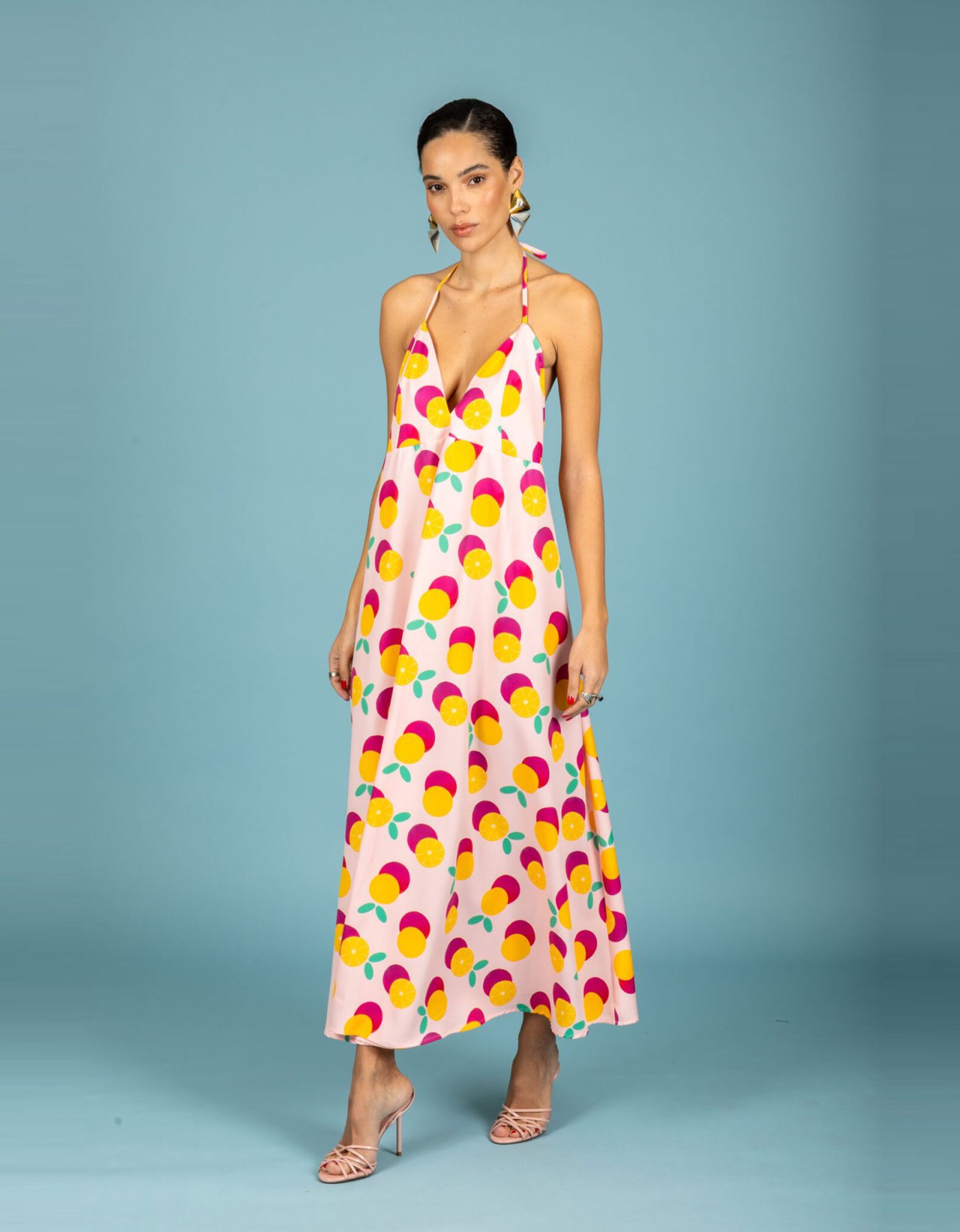 Chaton Diego open back dress pink