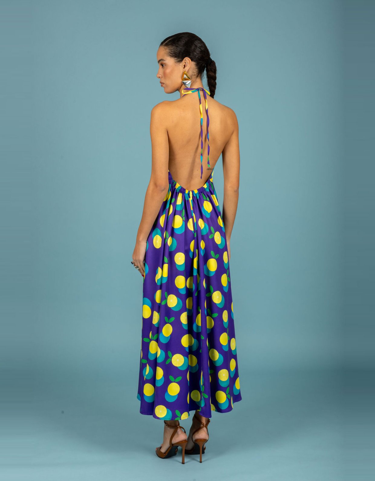 Chaton Diego open back dress purple
