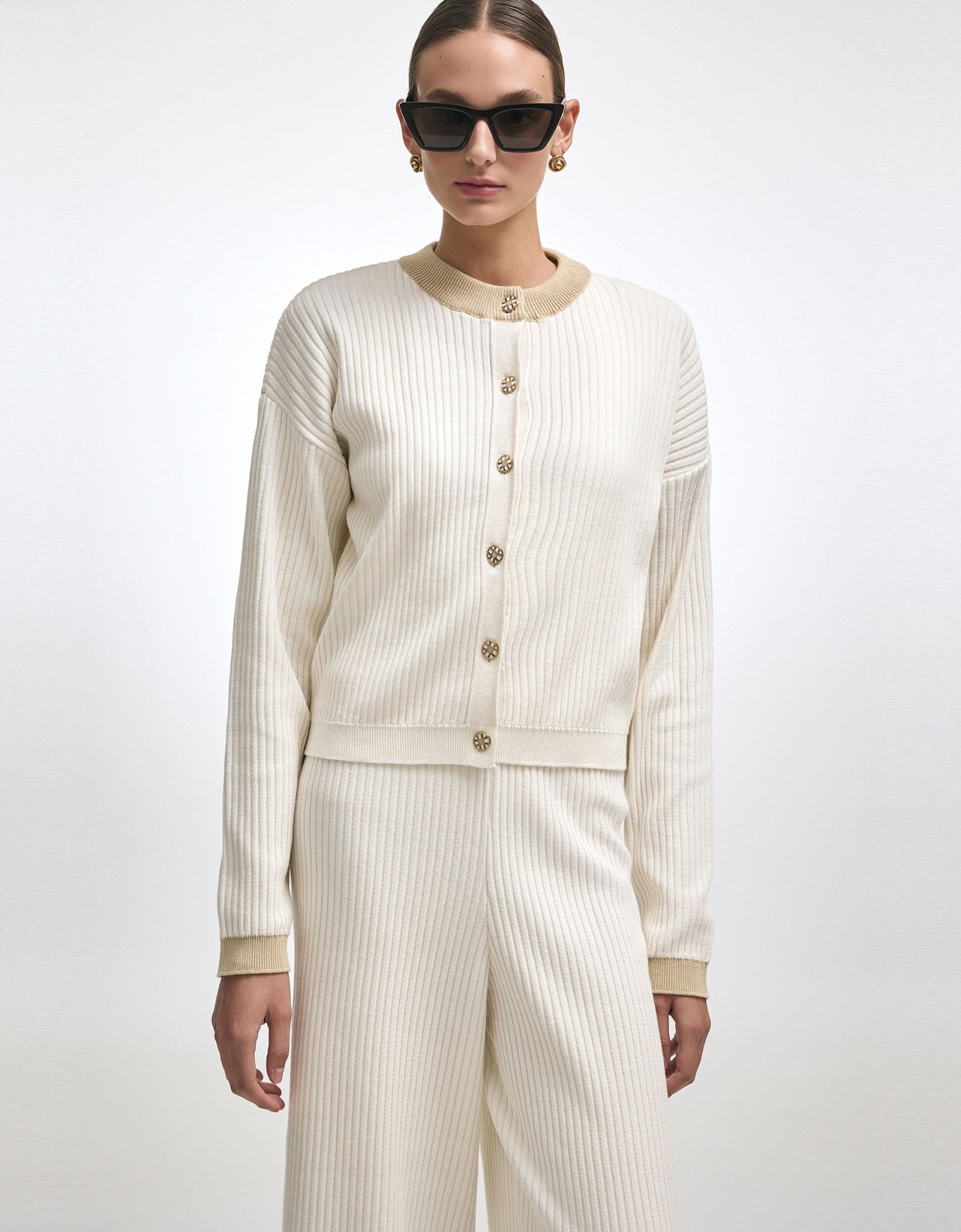 Nadia Rapti Roxanne knit cardigan ecru