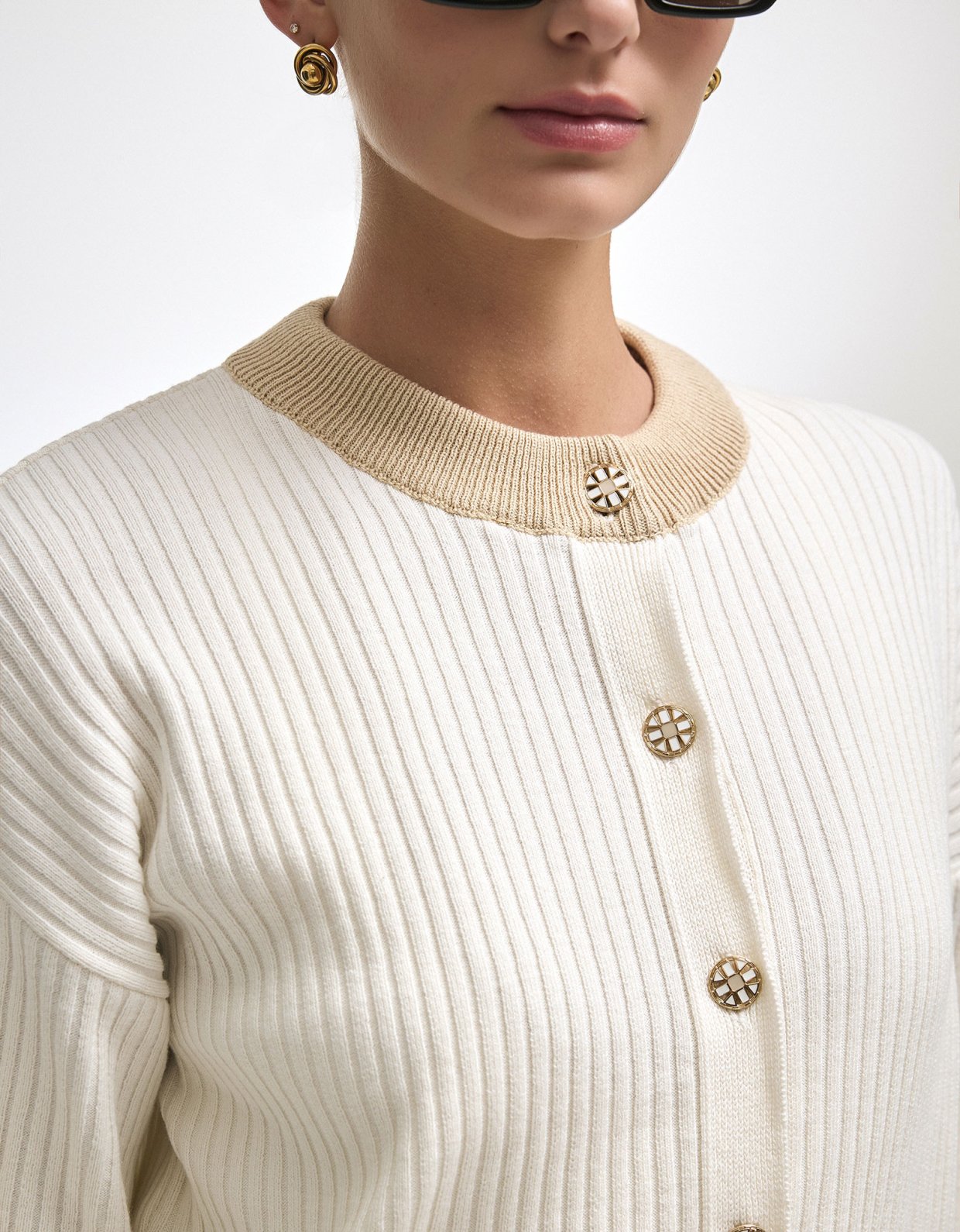 Nadia Rapti Roxanne knit cardigan ecru