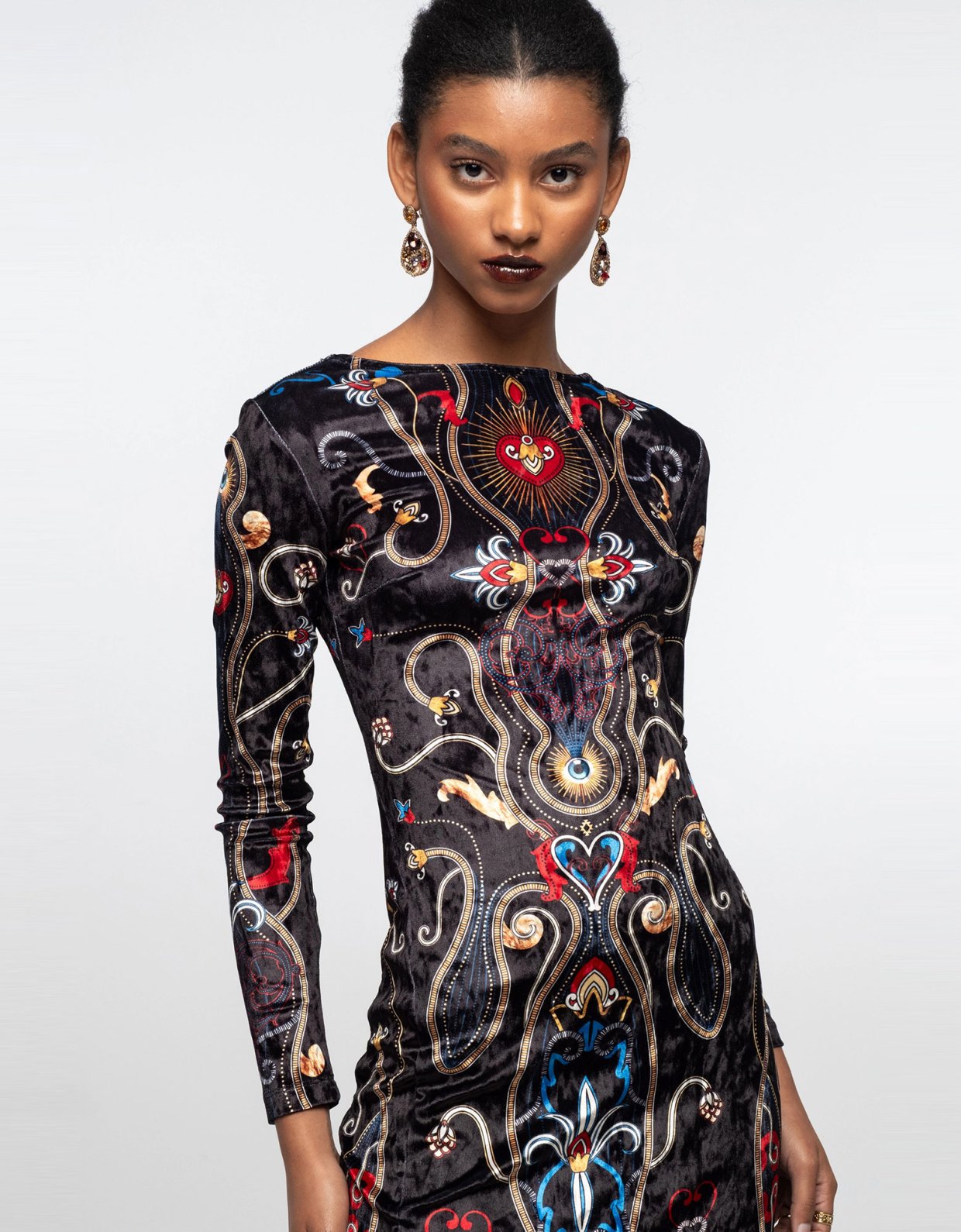 Peace and Chaos Dusk slit dress velvet