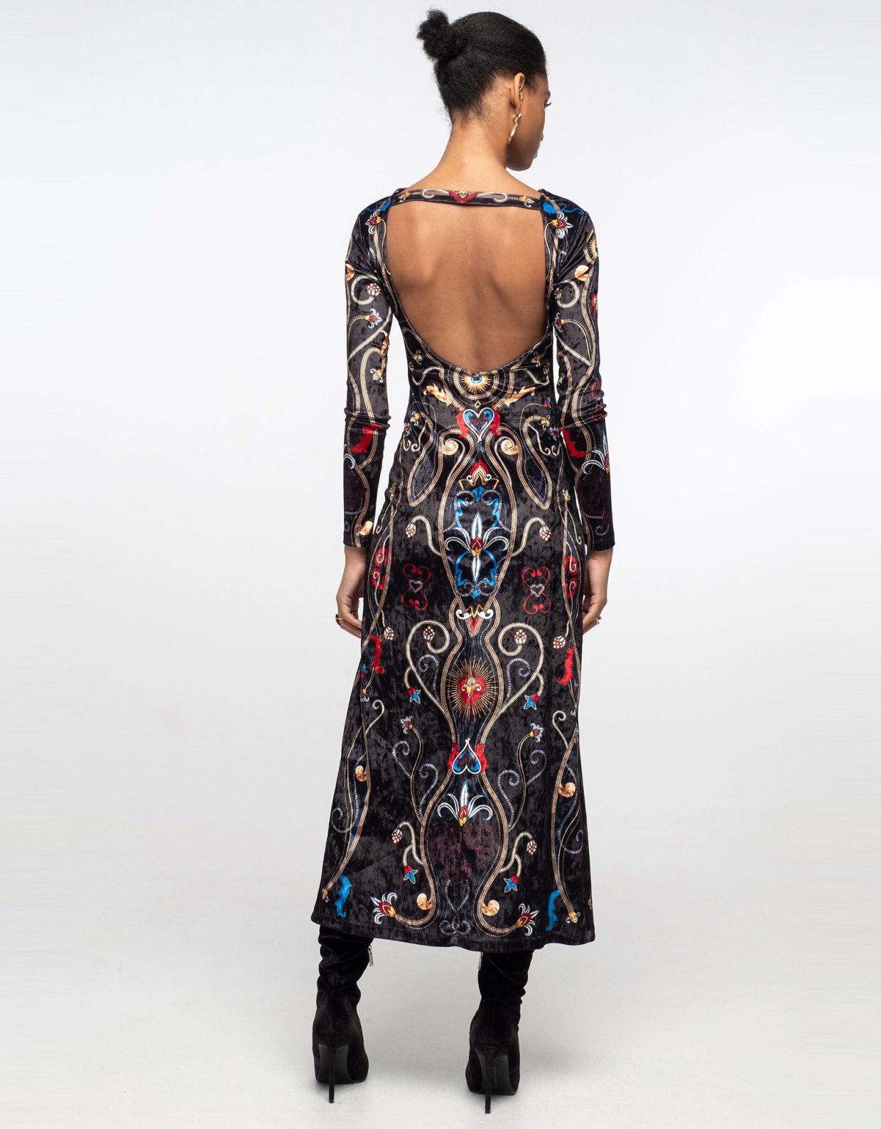 Peace and Chaos Dusk slit dress velvet