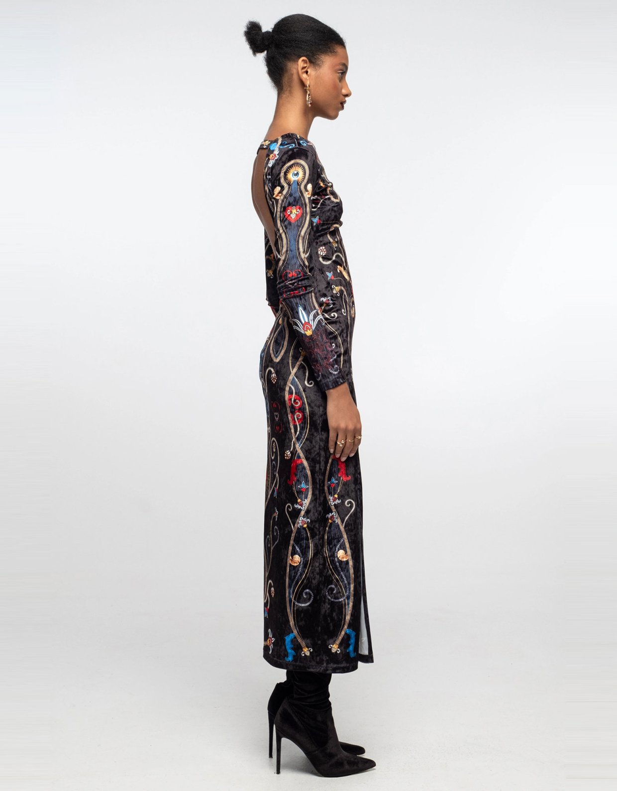 Peace and Chaos Dusk slit dress velvet