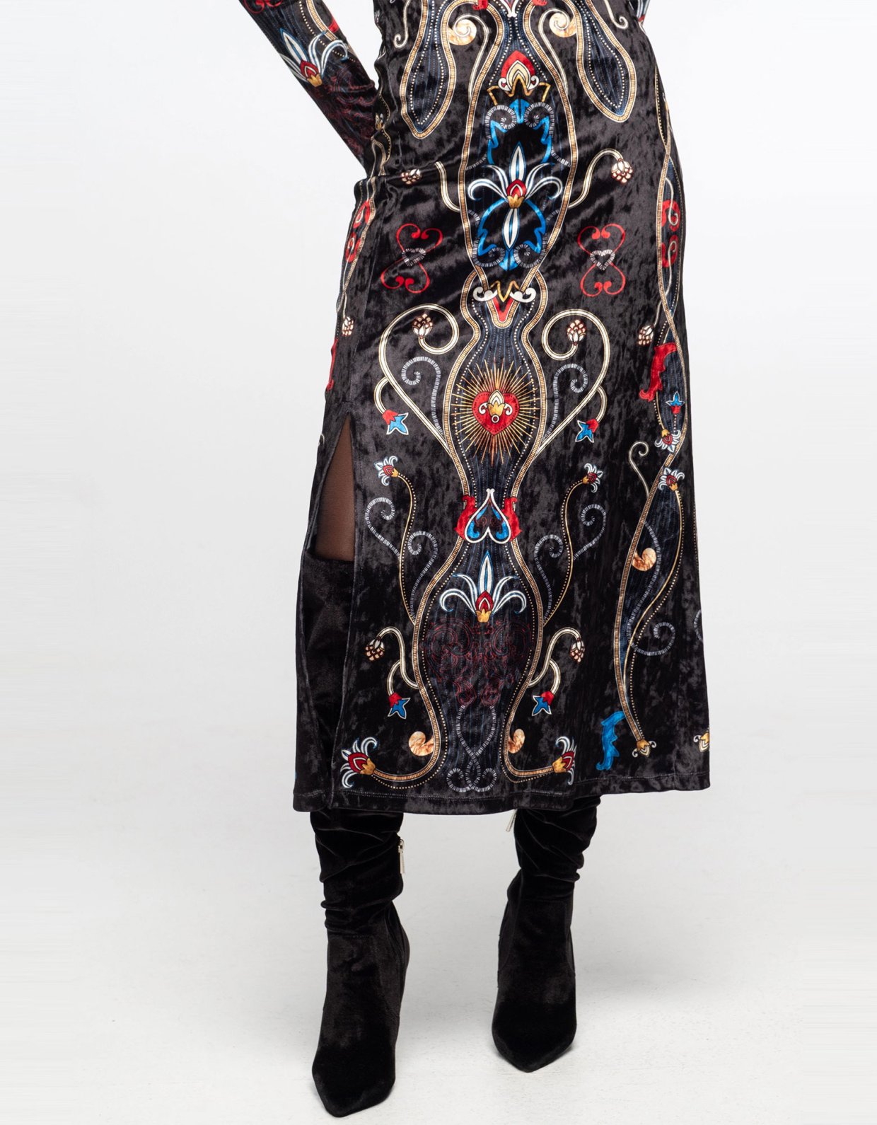 Peace and Chaos Dusk slit dress velvet