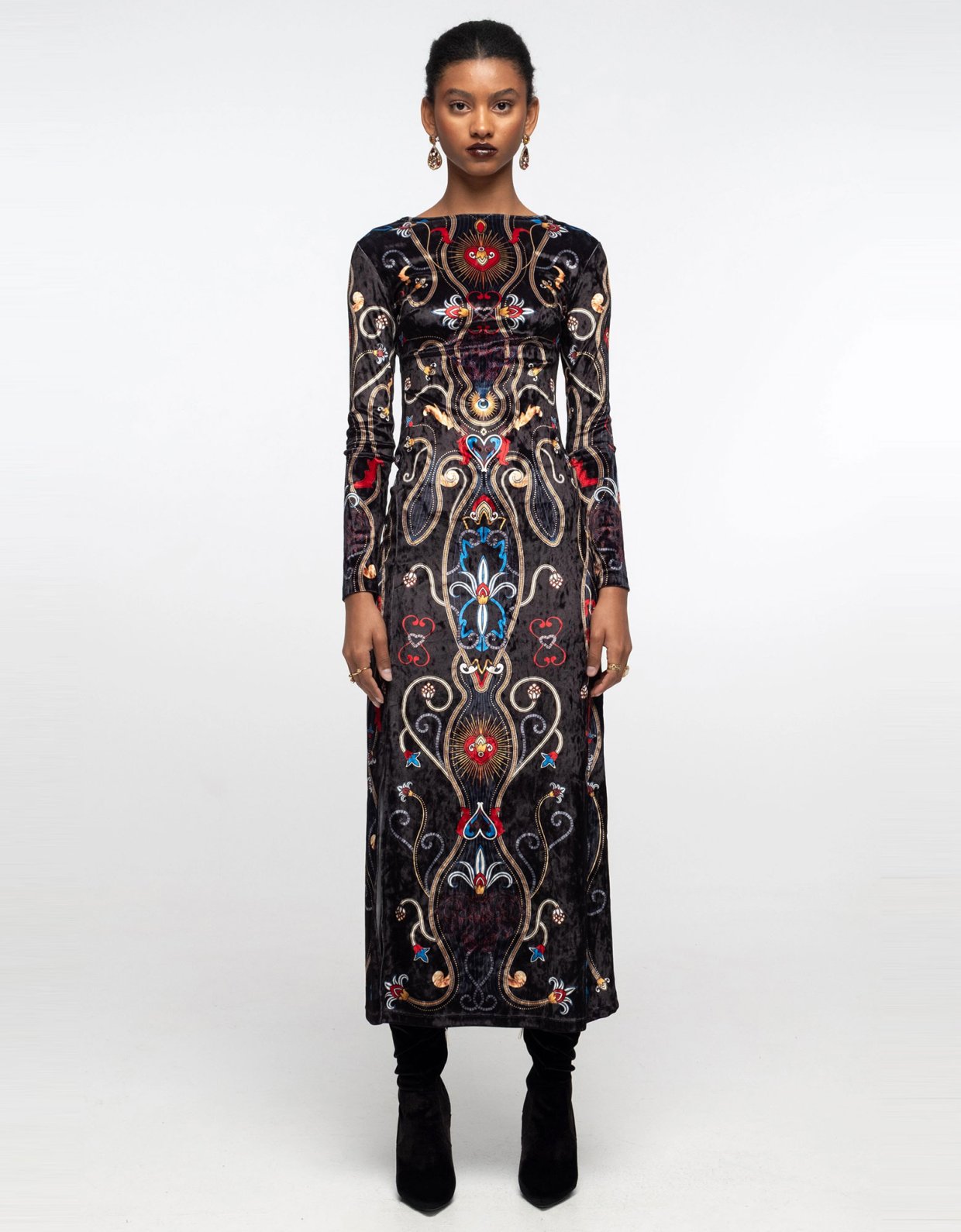 Peace and Chaos Dusk slit dress velvet