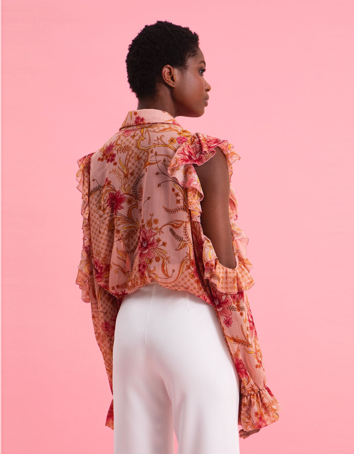 Eveleya Dusty pink shirt with gold details