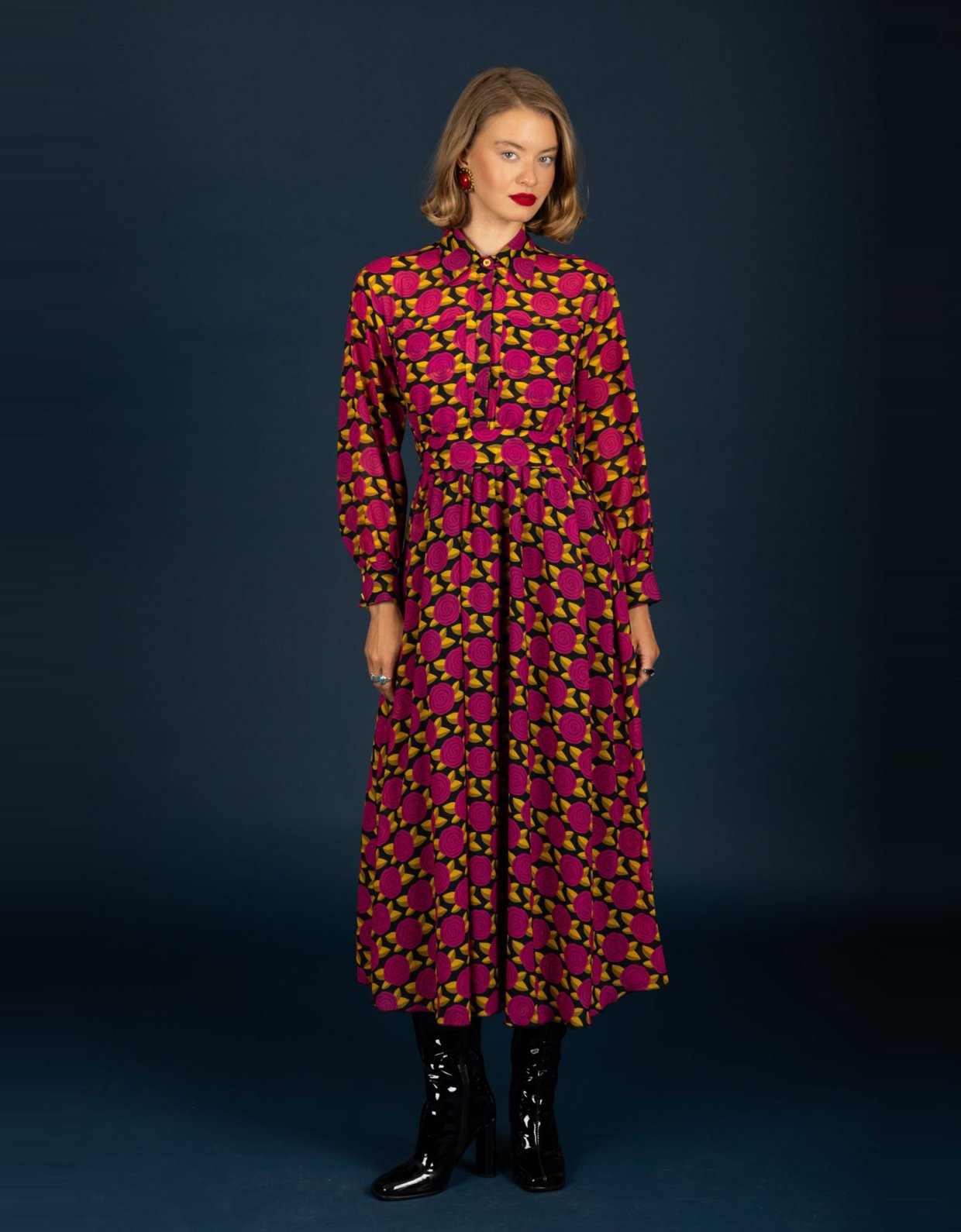 Chaton Dylan chiffon dress magenta