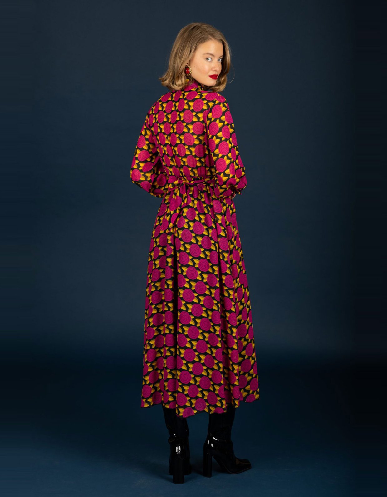 Chaton Dylan chiffon dress magenta