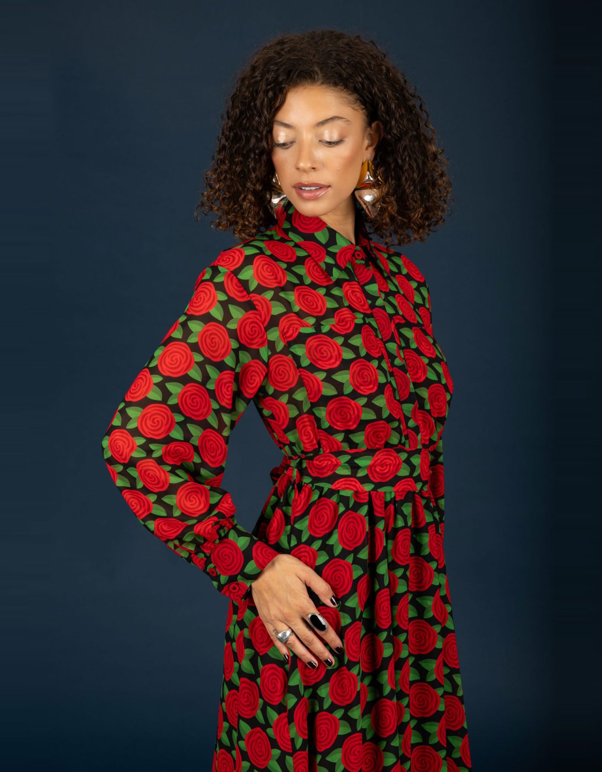 Chaton Dylan chiffon dress red