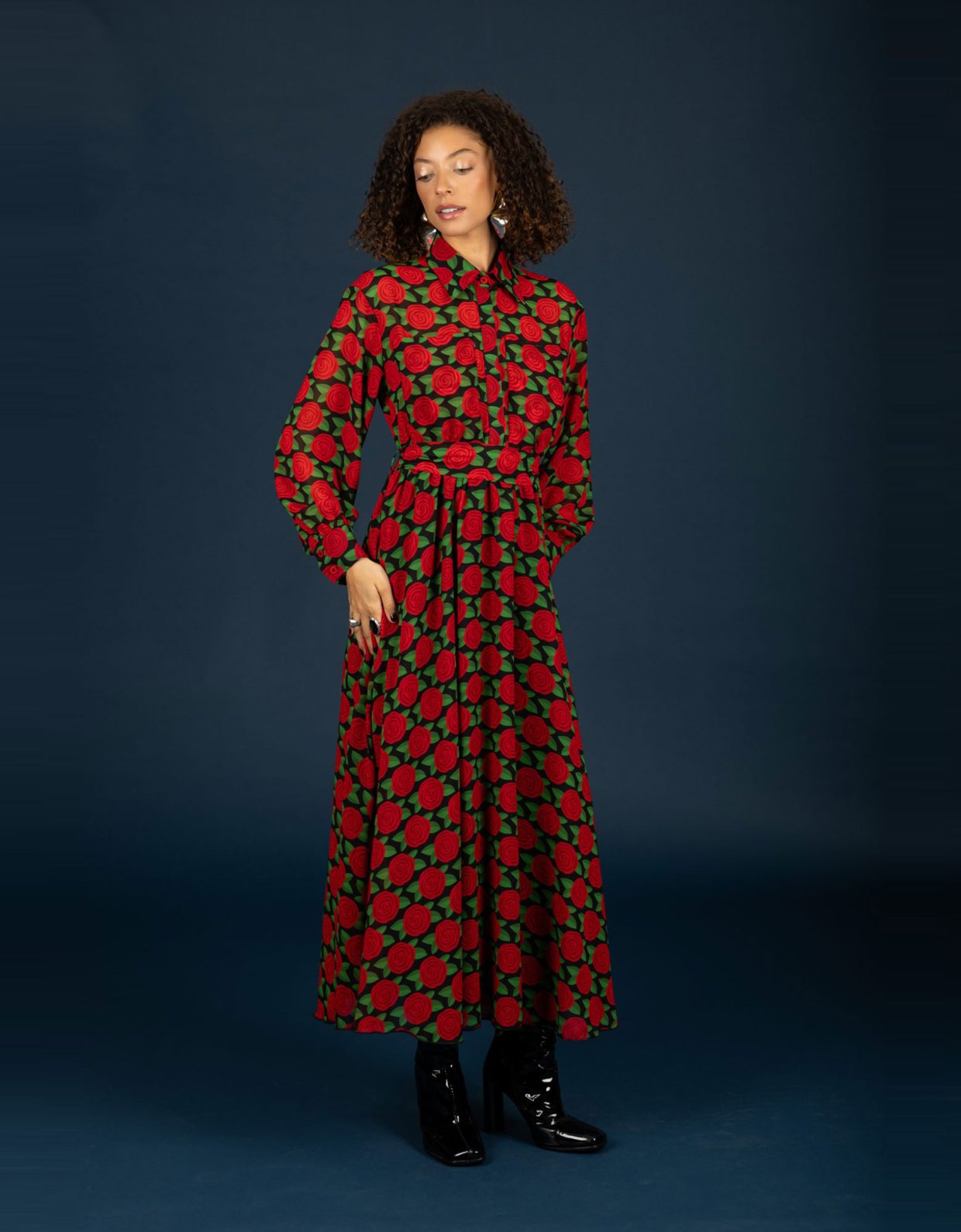 Chaton Dylan chiffon dress red