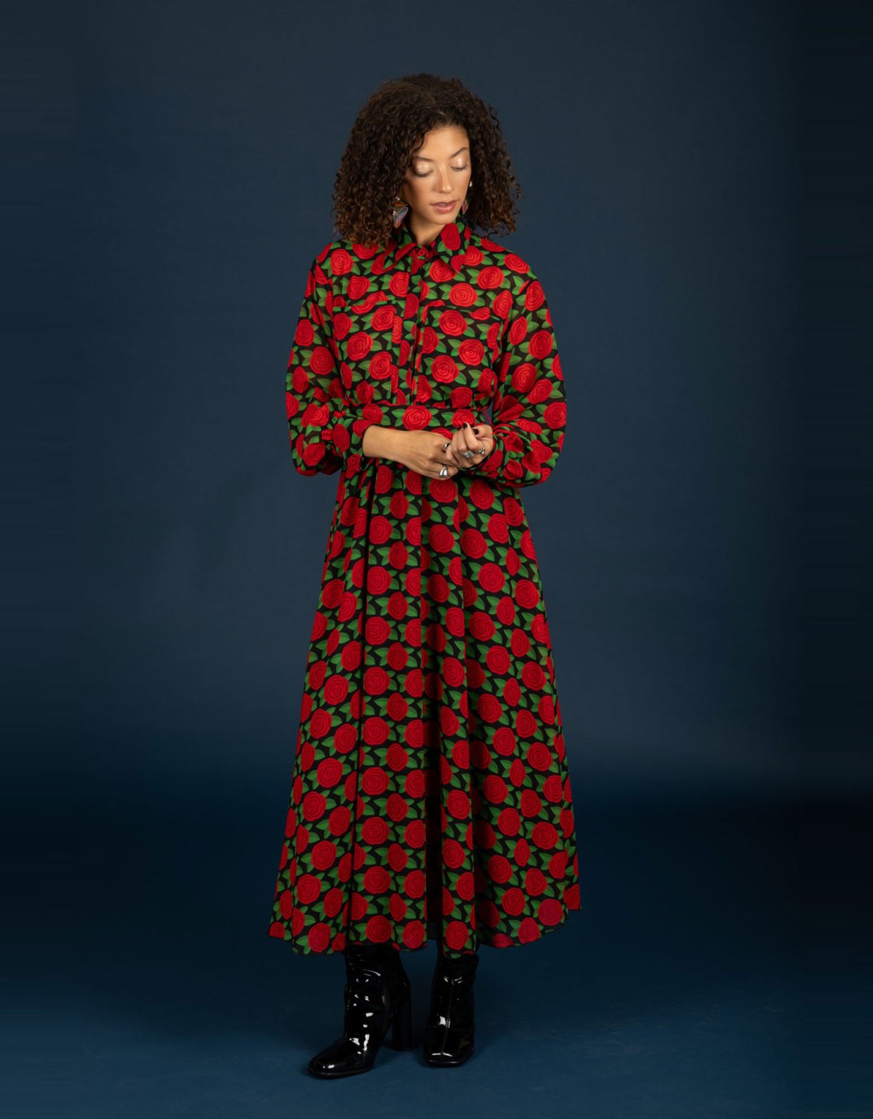 Chaton Dylan chiffon dress red