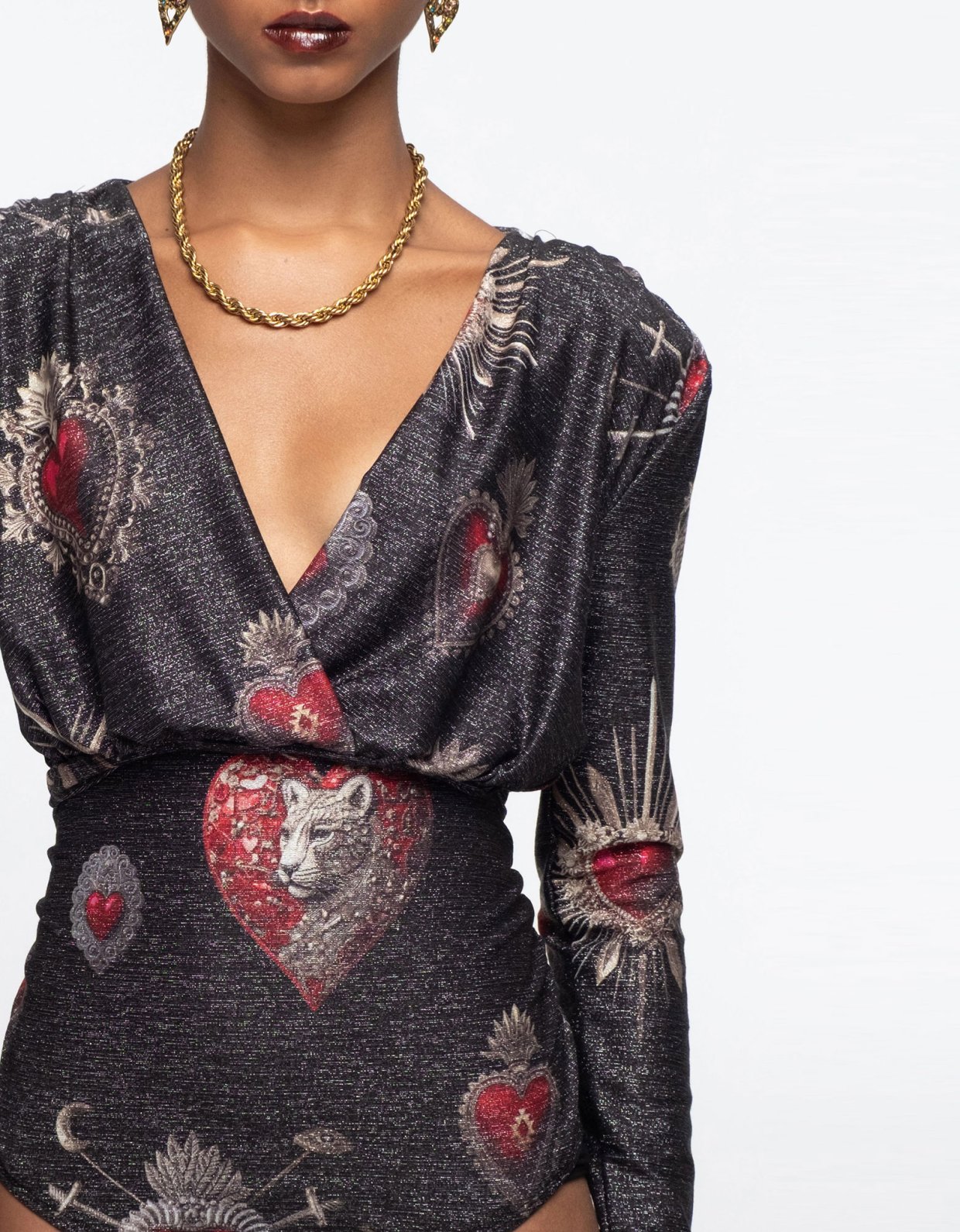 Peace and Chaos Elisium bodysuit lurex