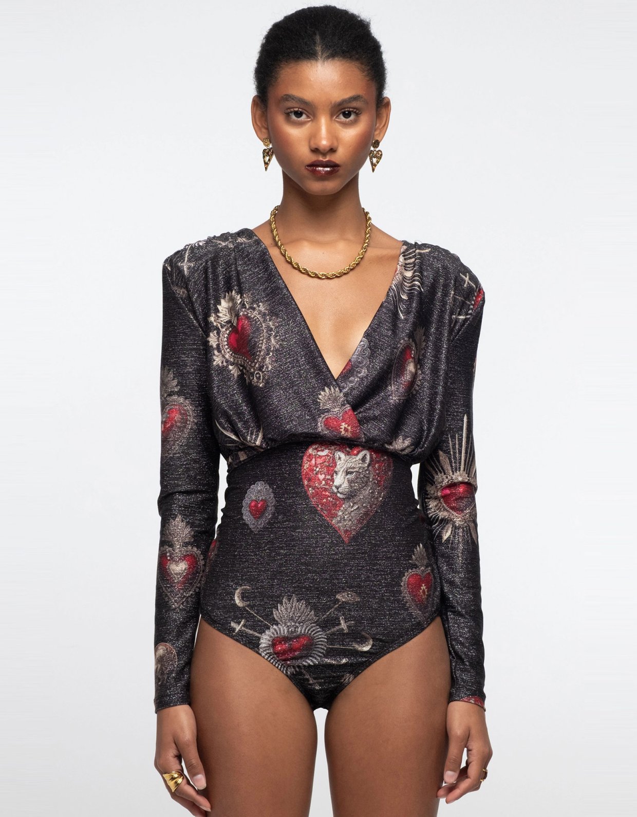 Peace and Chaos Elisium bodysuit lurex