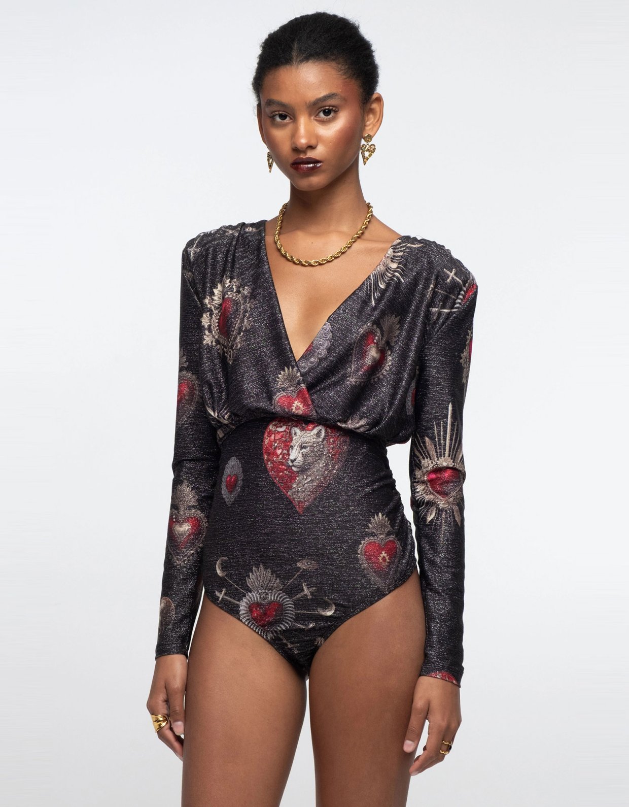Peace and Chaos Elisium bodysuit lurex