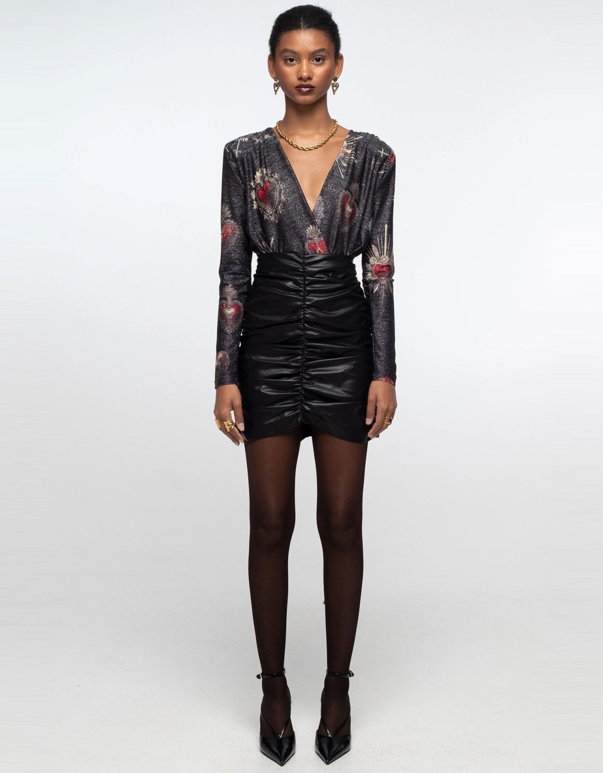 Peace and Chaos Elisium bodysuit lurex