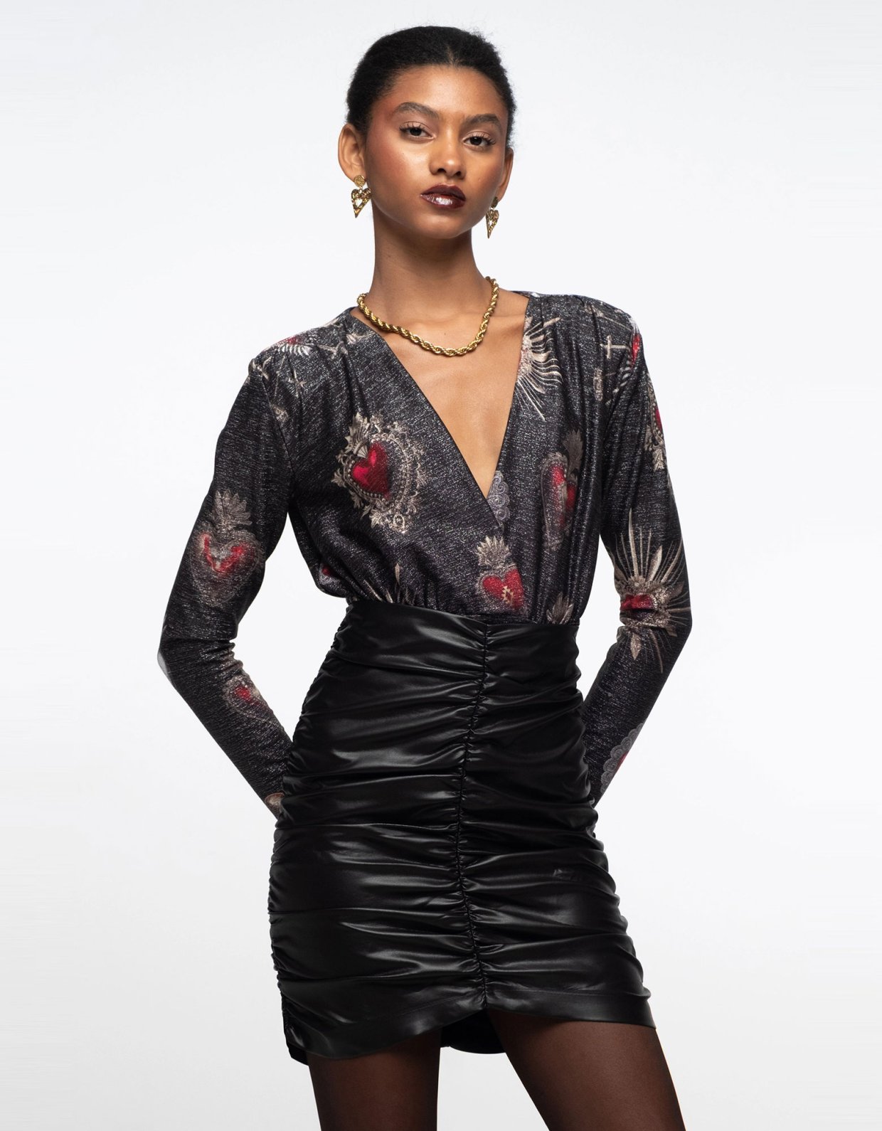 Peace and Chaos Elisium bodysuit lurex