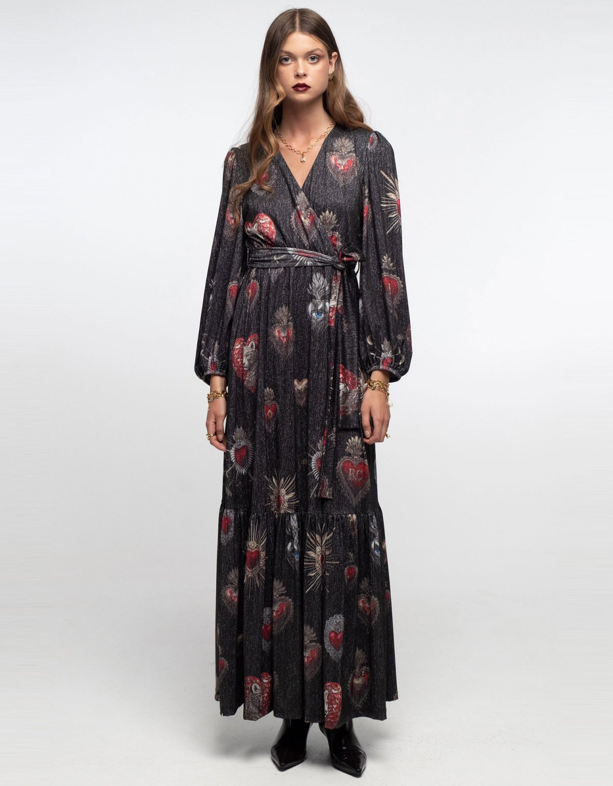 Peace and Chaos Elisium lurex wrap dress