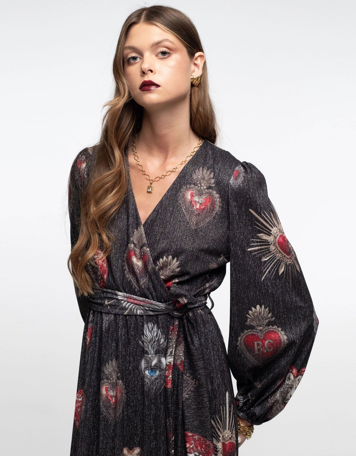 Peace and Chaos Elisium lurex wrap dress