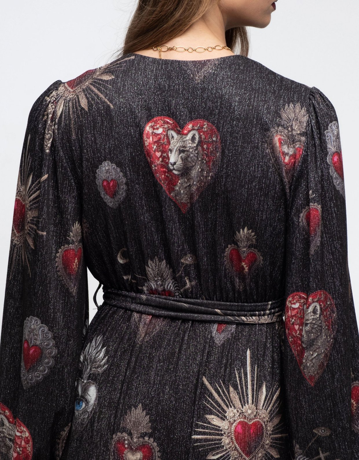 Peace and Chaos Elisium lurex wrap dress