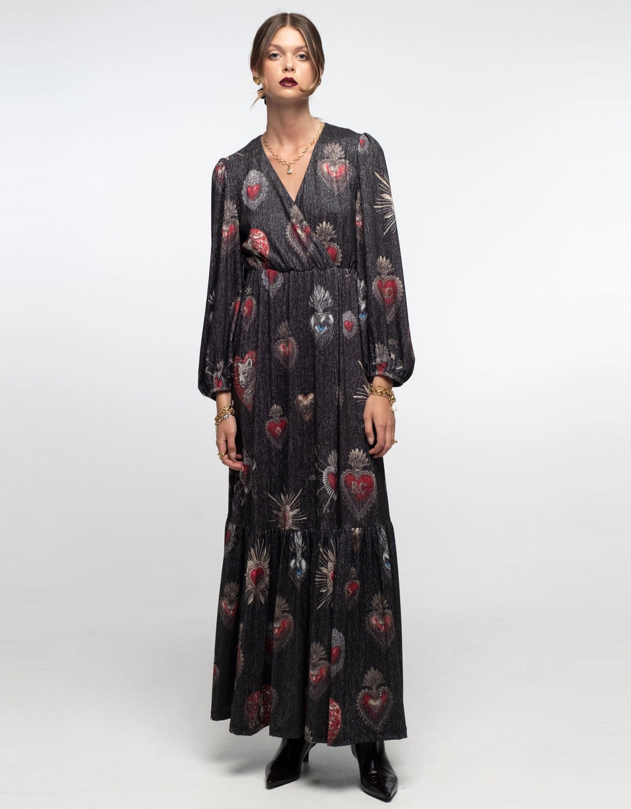Peace and Chaos Elisium lurex wrap dress