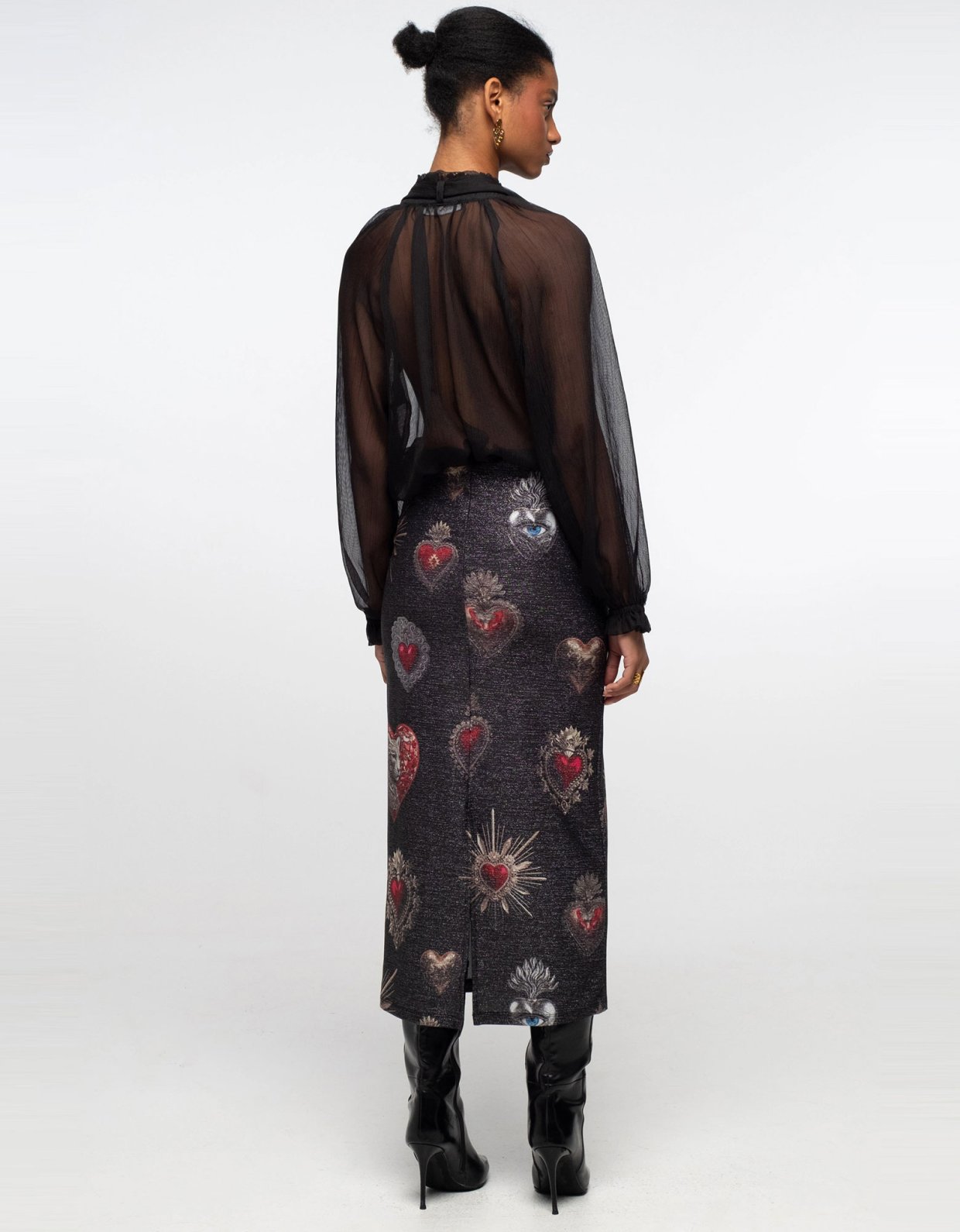 Peace and Chaos Elisium midi skirt lurex