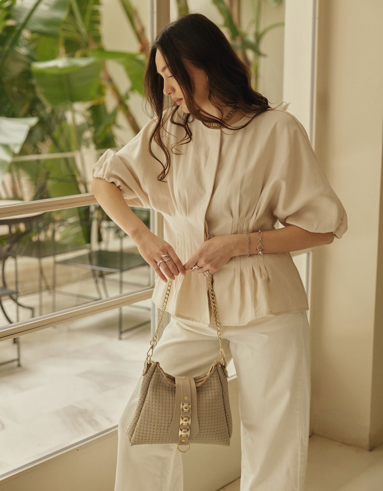 Individual Art Leather Emmalene bag stone beige-gold