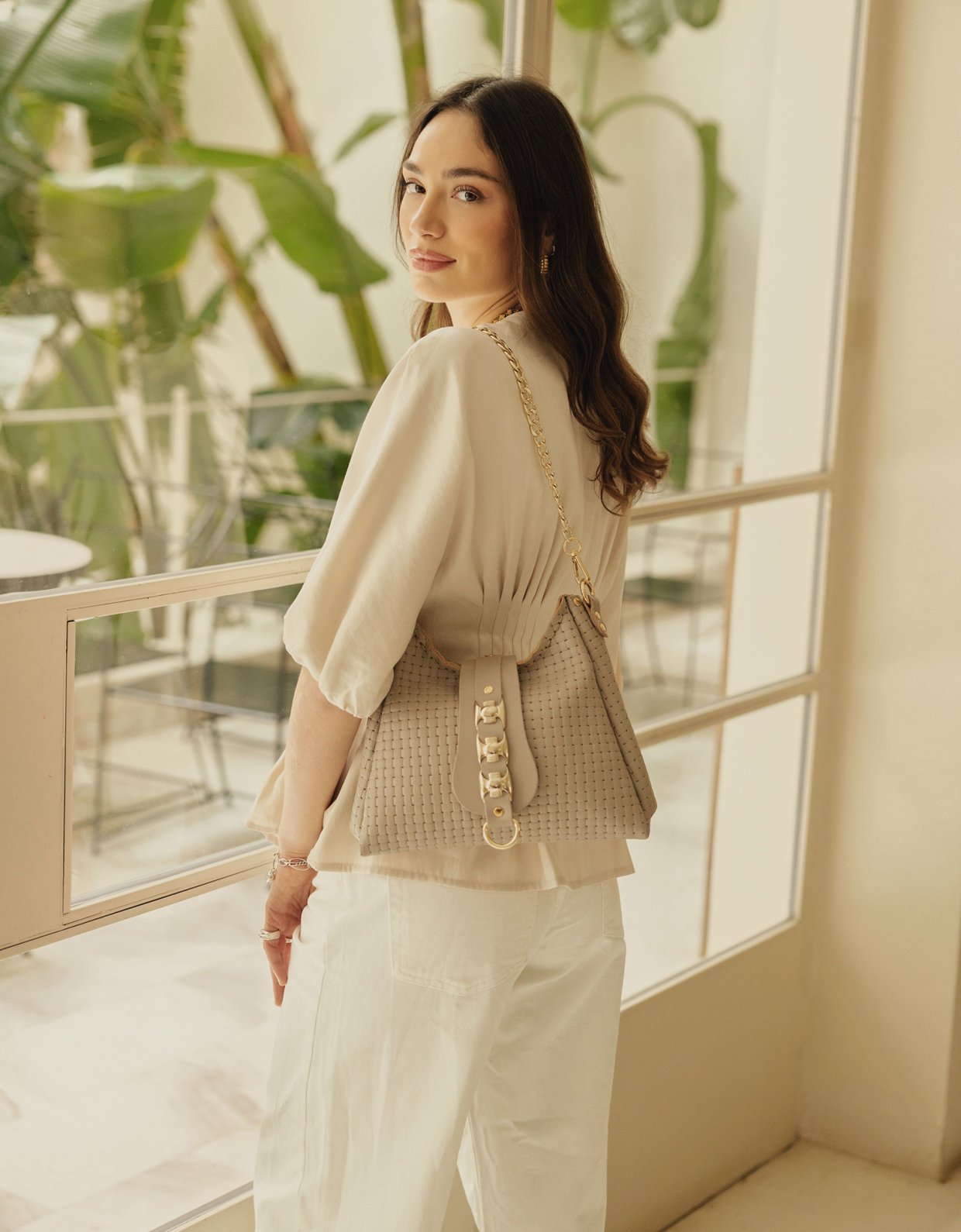 Individual Art Leather Emmalene bag stone beige-gold