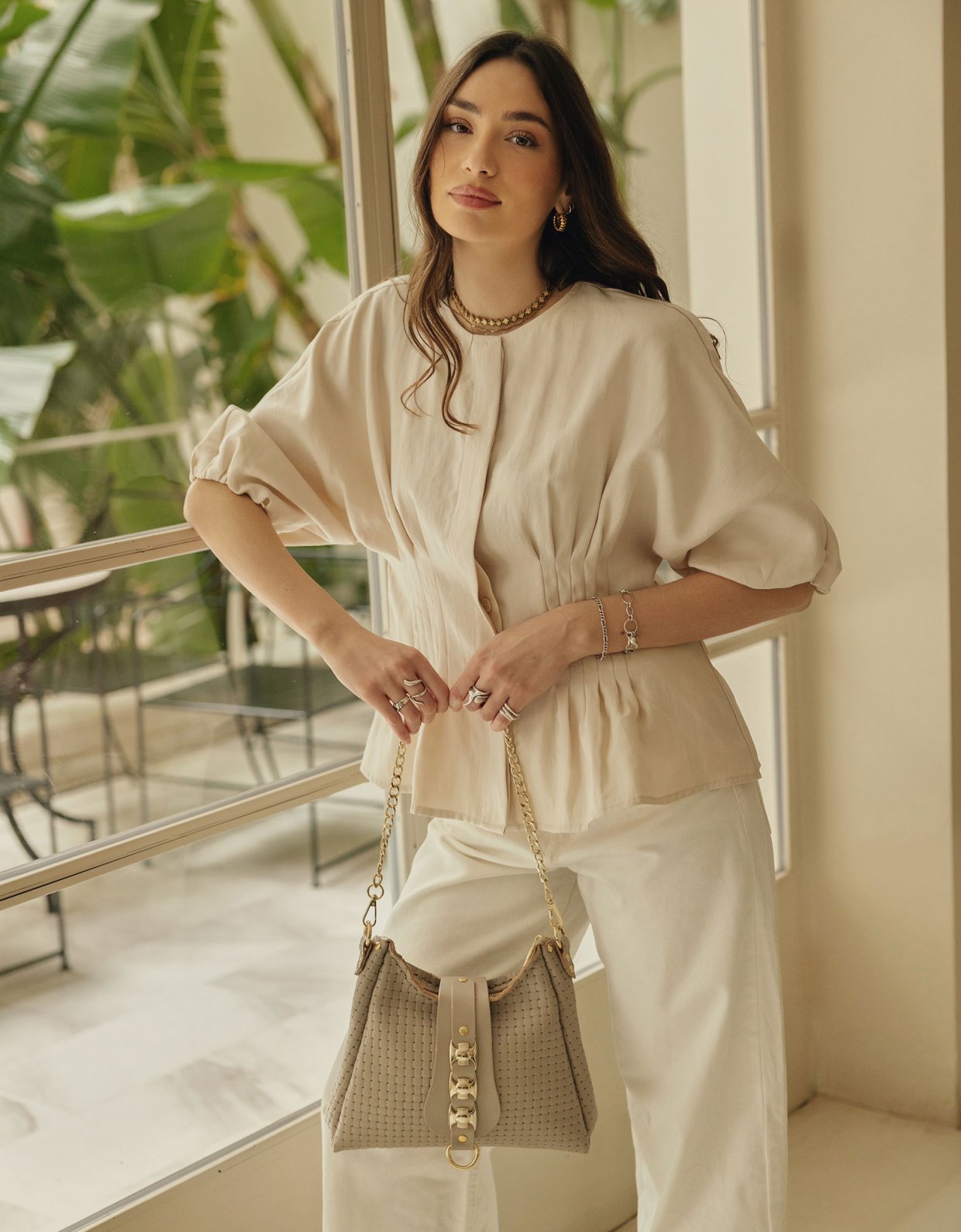 Individual Art Leather Emmalene bag stone beige-gold