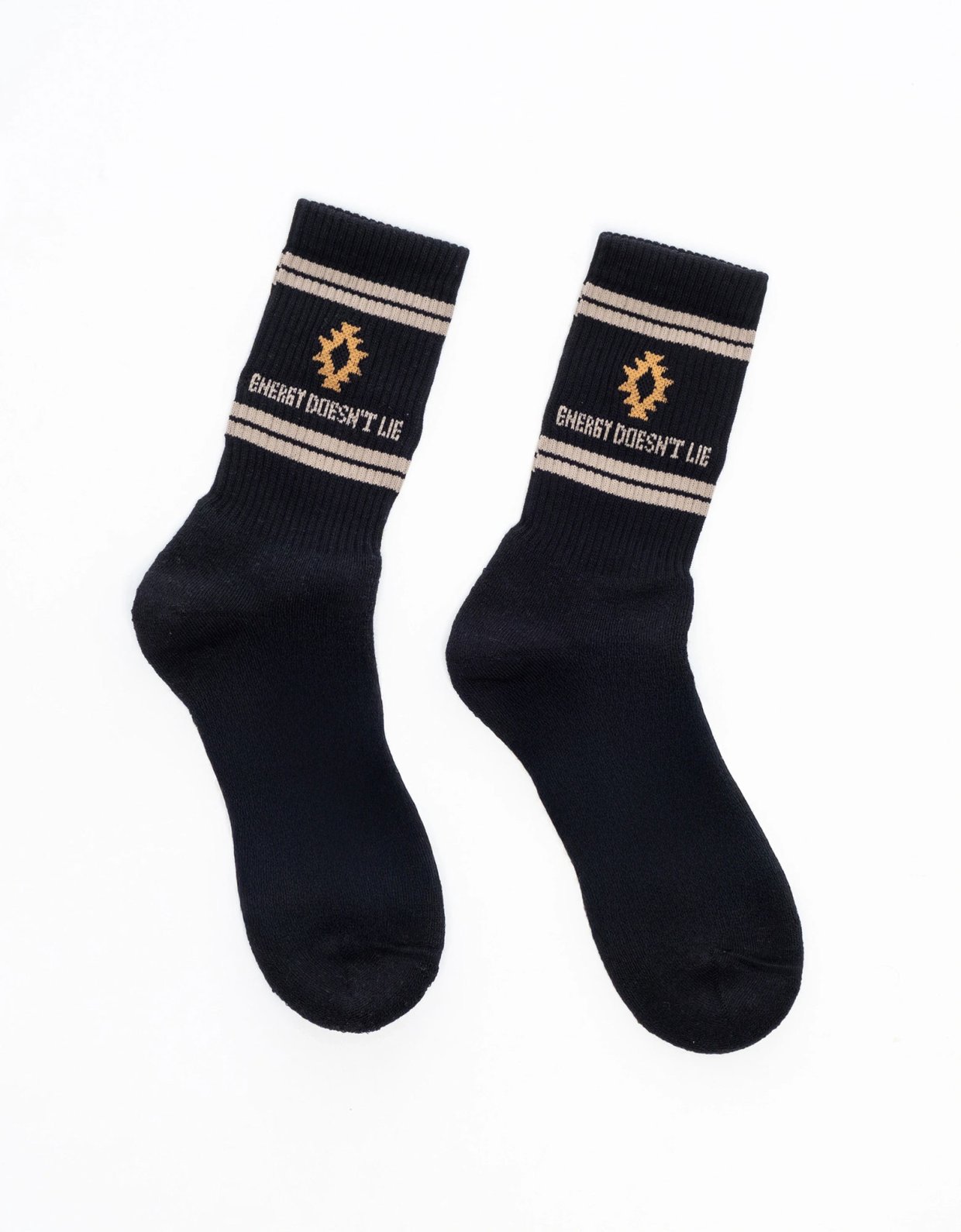 Peace and Chaos Energy black socks