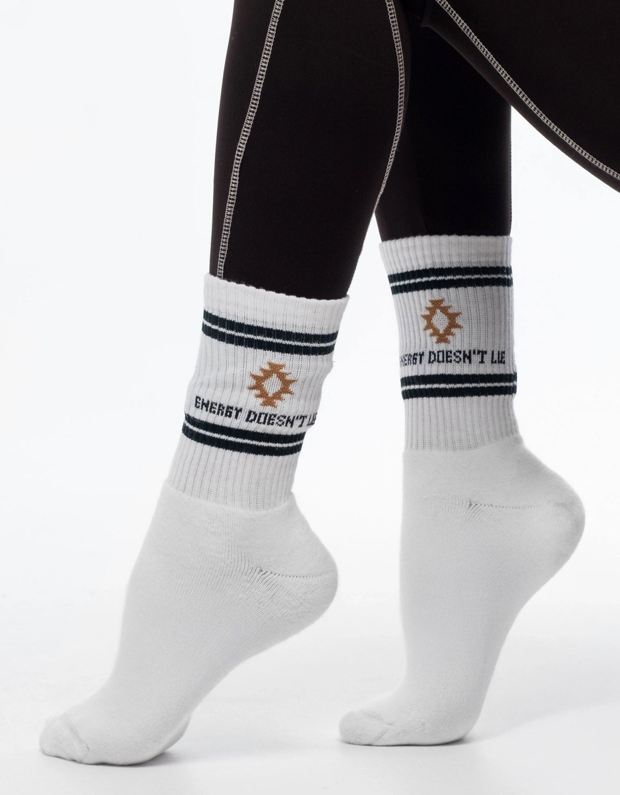 Peace and Chaos Energy white socks