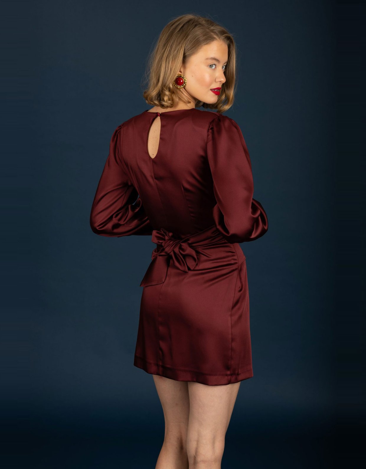 Chaton Ericka short dress bordeaux