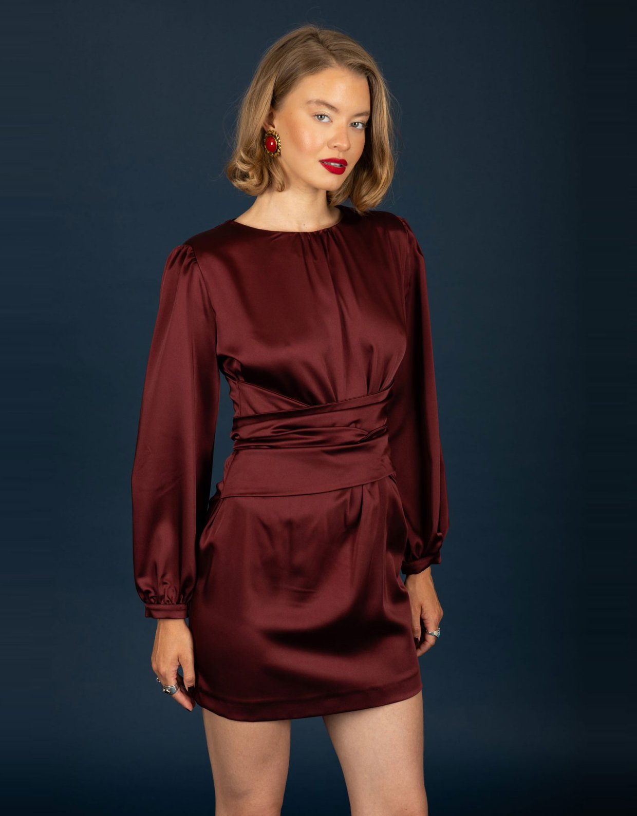 Chaton Ericka short dress bordeaux