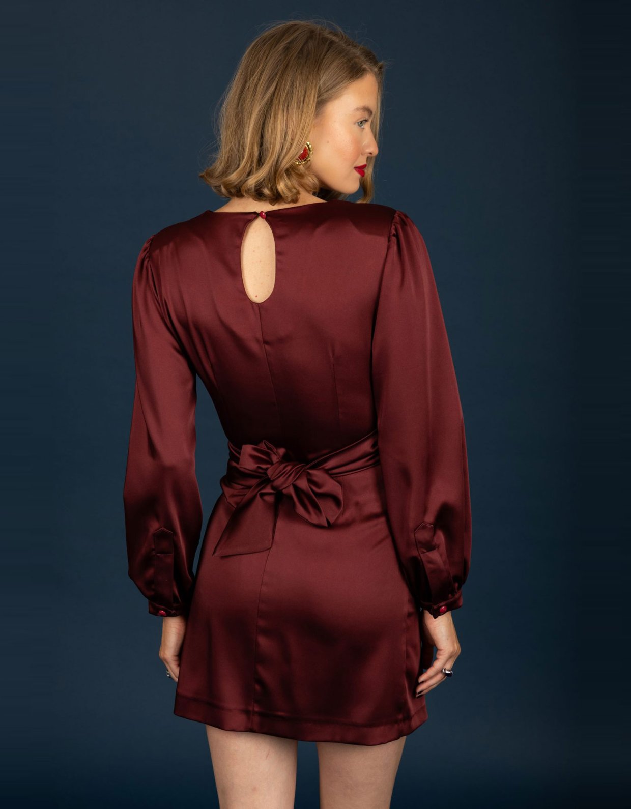 Chaton Ericka short dress bordeaux
