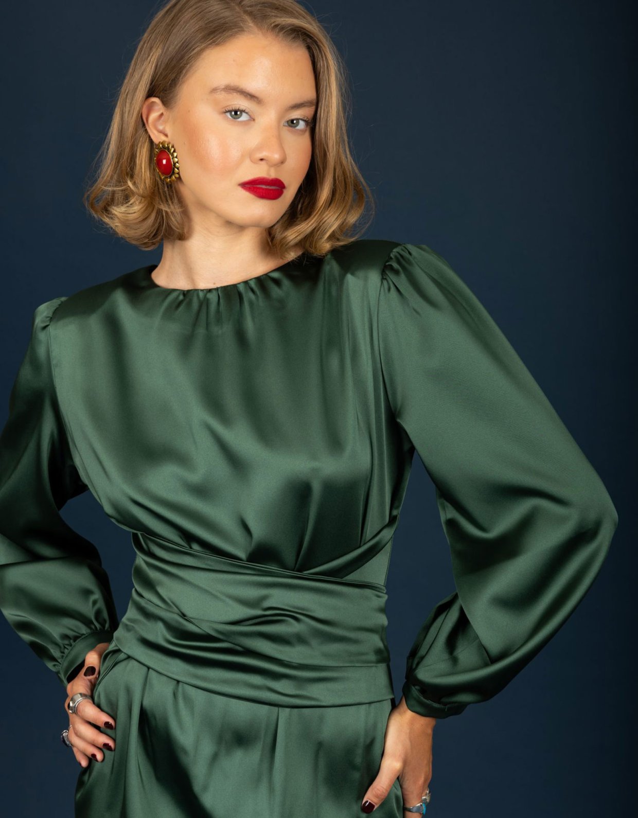 Chaton Ericka short dress green