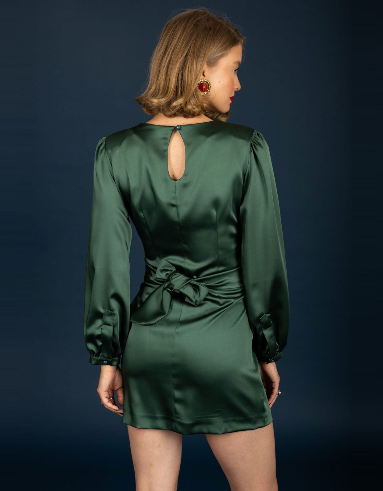 Chaton Ericka short dress green