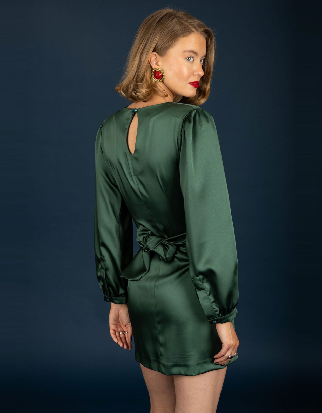 Chaton Ericka short dress green