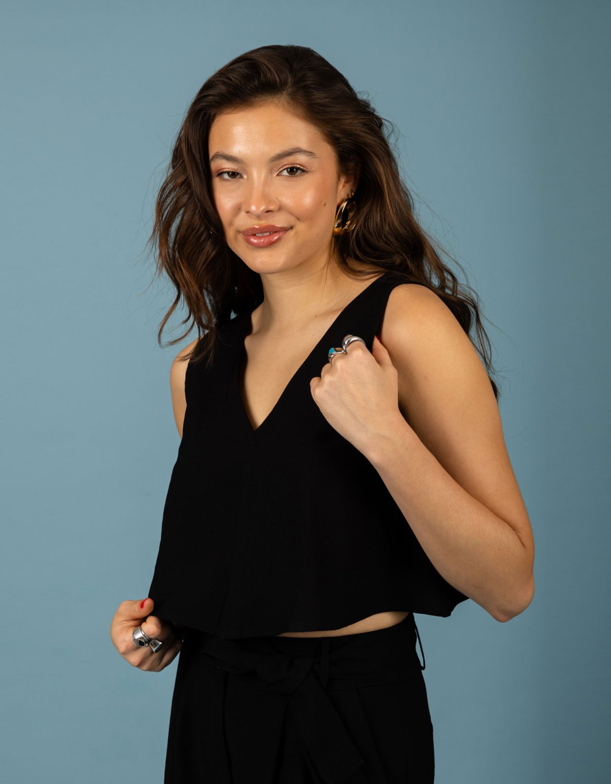 Chaton Ethan crop top black