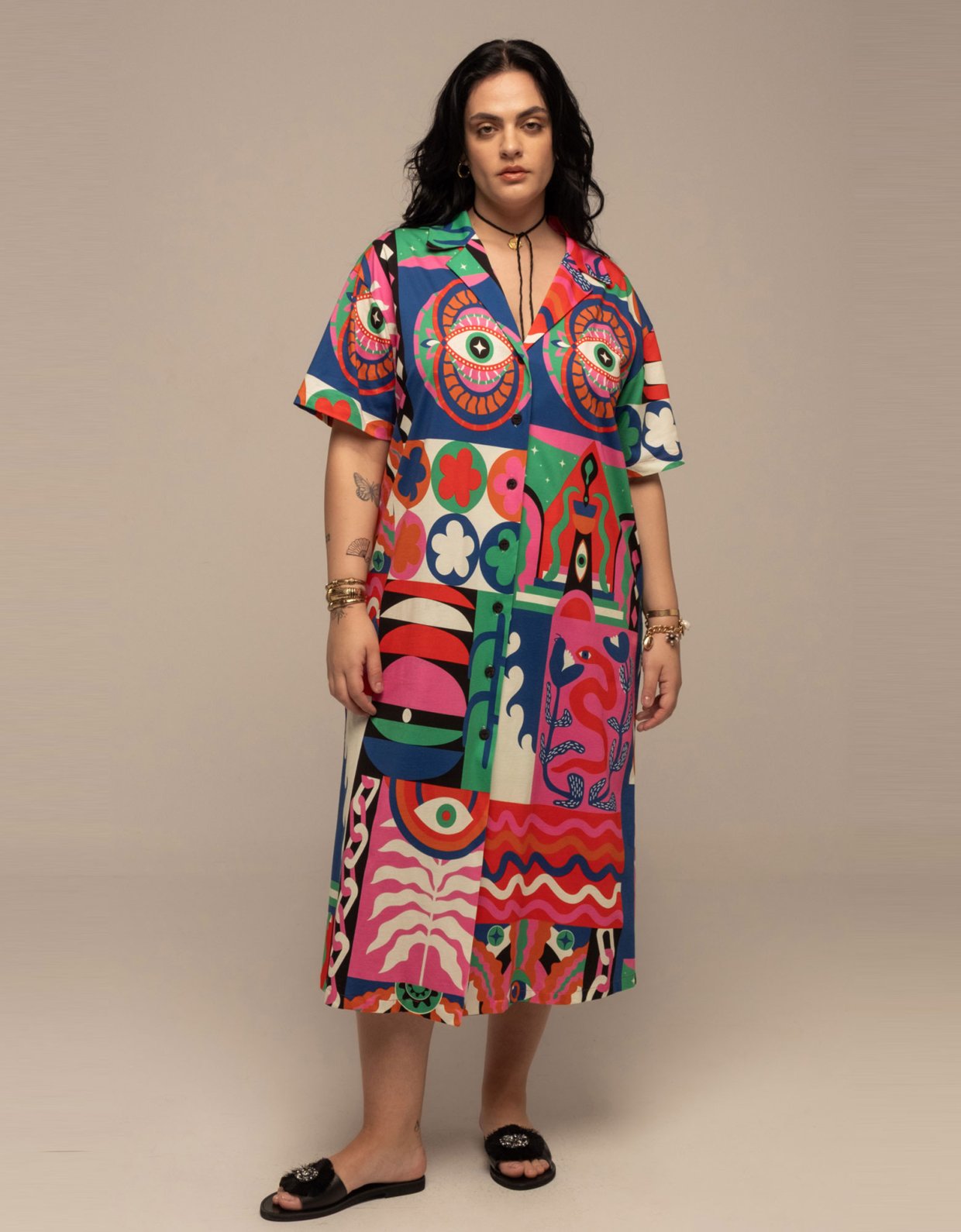 Peace and Chaos Euphoria shirt dress