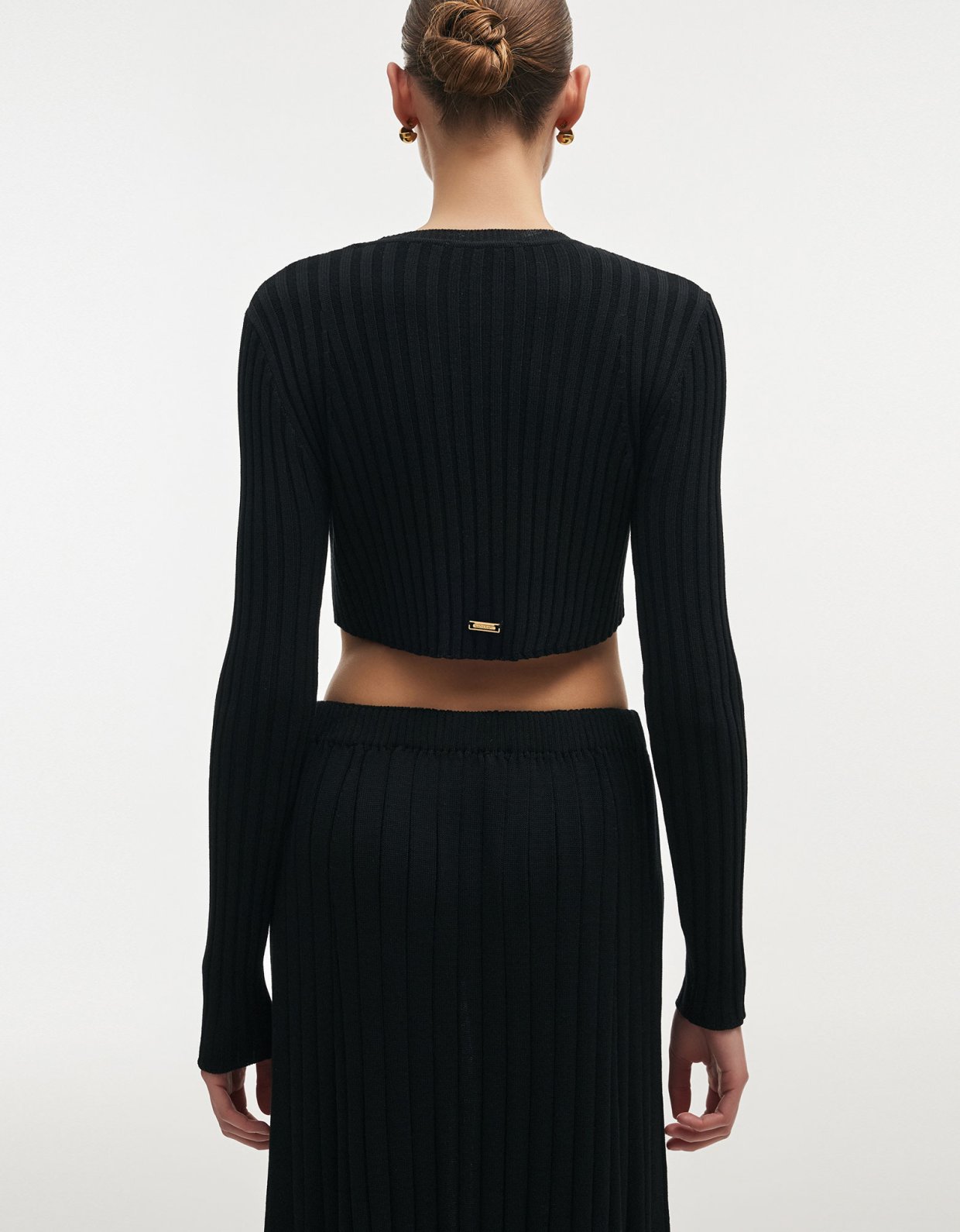 Nadia Rapti Femme knitted crop top black