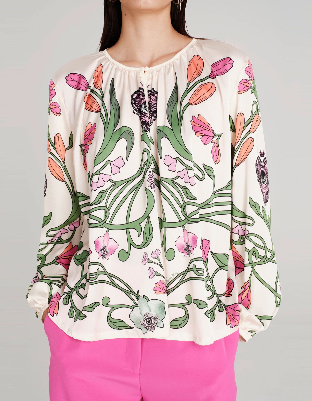 Peace and Chaos Fleur silky top