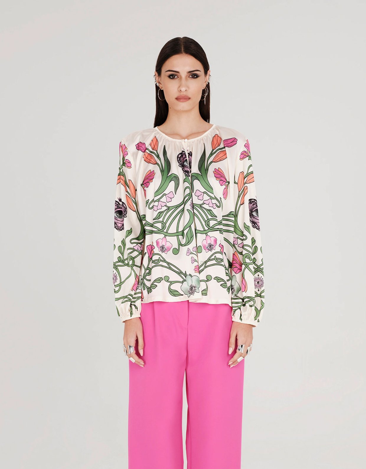 Peace and Chaos Fleur silky top