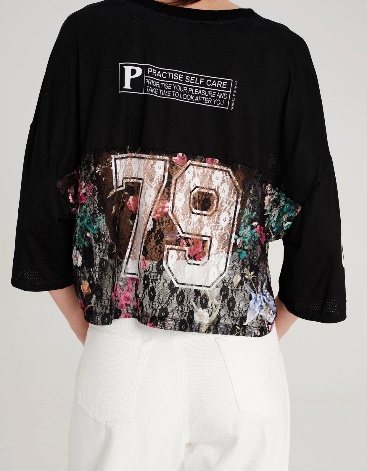 Peace and Chaos Flowercore lace top