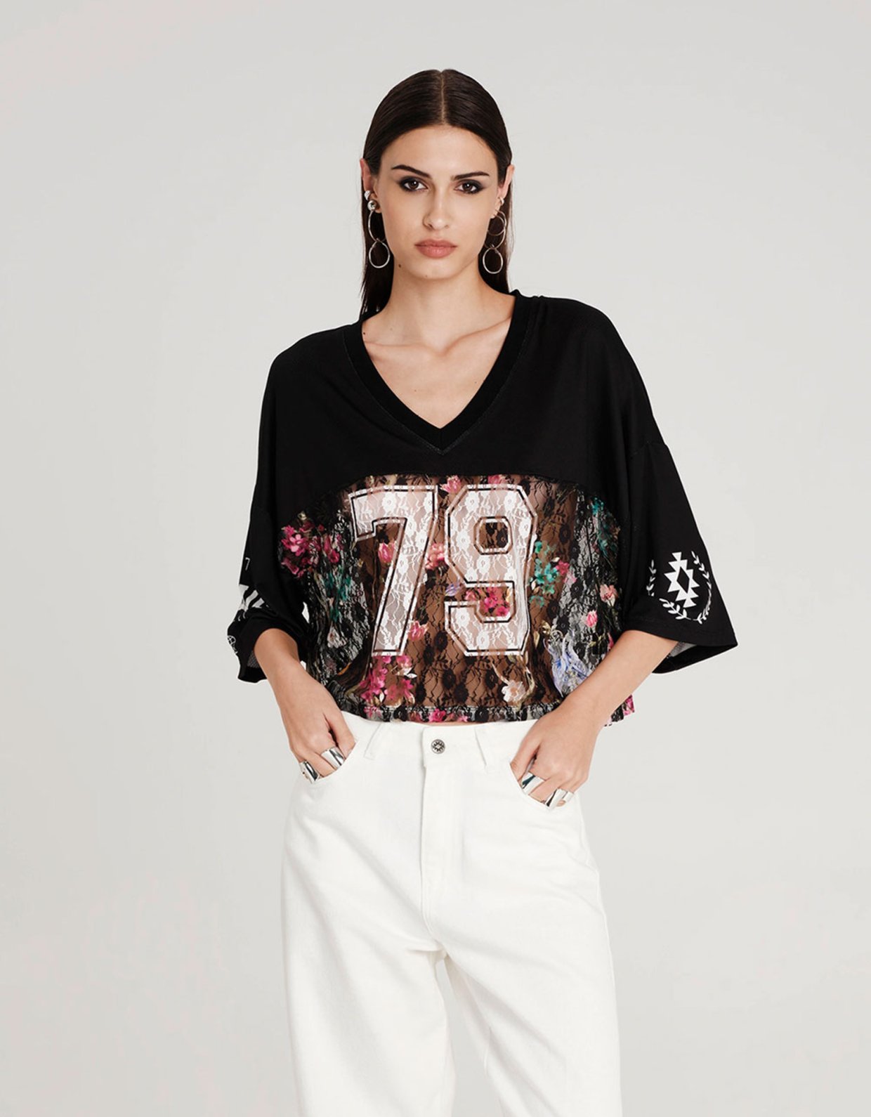 Peace and Chaos Flowercore lace top