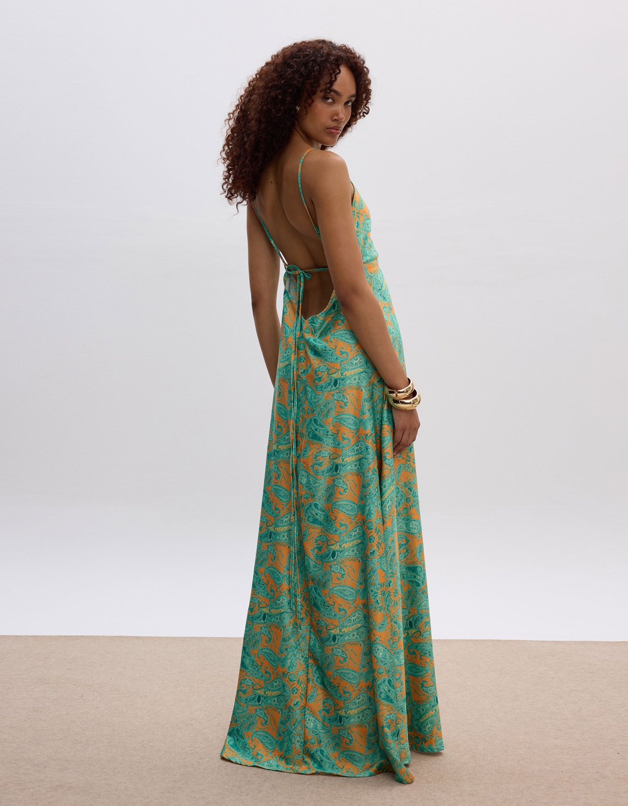 Ciel Concept Gaia maxi backless satin dress