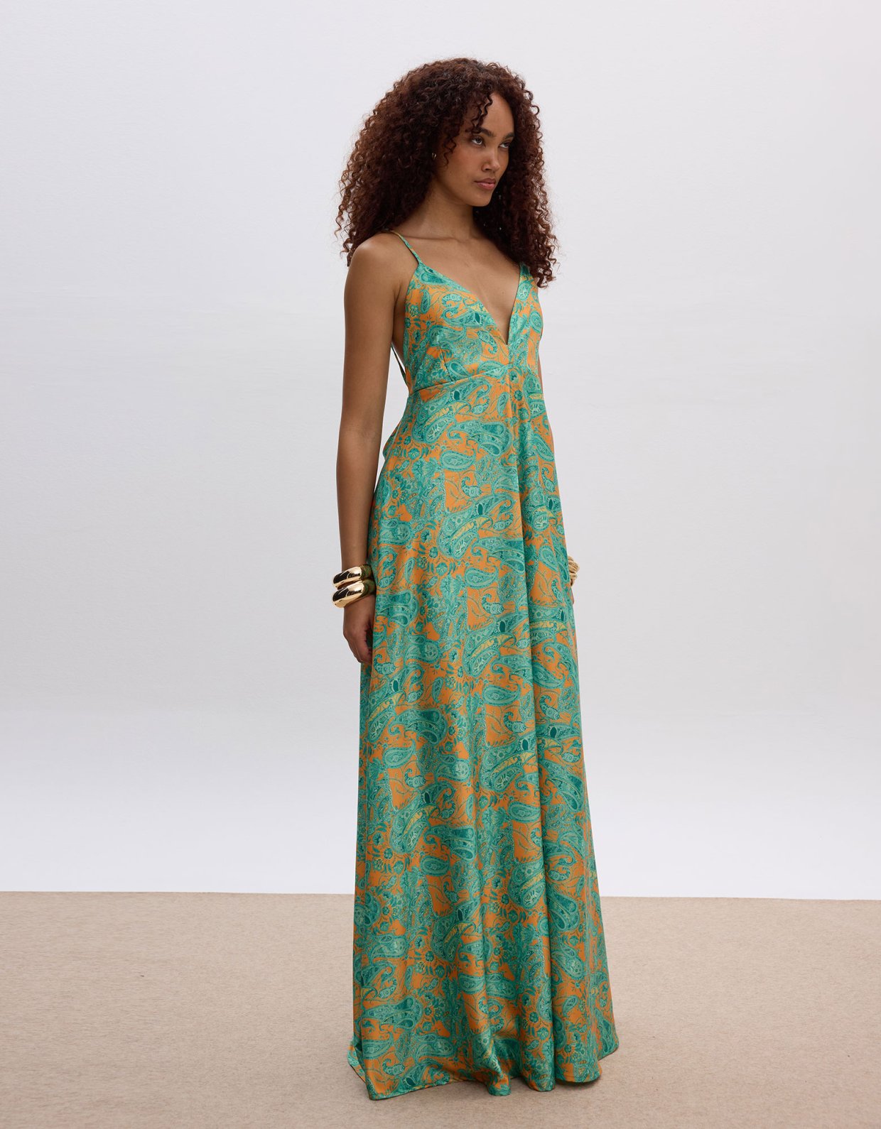 Ciel Concept Gaia maxi backless satin dress